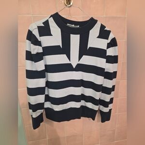 FRAME light Grey And Navy Striped  Sweatshirt